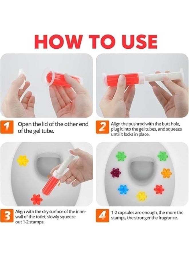 عبوة واحدة من جل المرحاض، تحتوي على 12 ختم زهرة، معطر لإزالة بقع المرحاض، مزيل للبقع، معطر جو، عبوة طوابع زهور لأحواض الاستحمام - لون عشوائي - Image 4